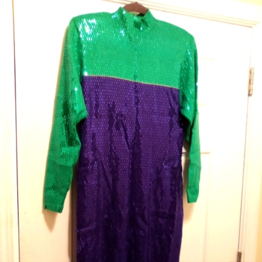 St John Marie Gray Shimmer Dress Women's Size 12